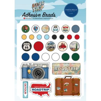 Carta Bella Road Trip Embellishments - Adhesive Brads